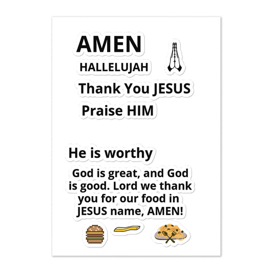 God Is Great Prayer Sticker Sheet