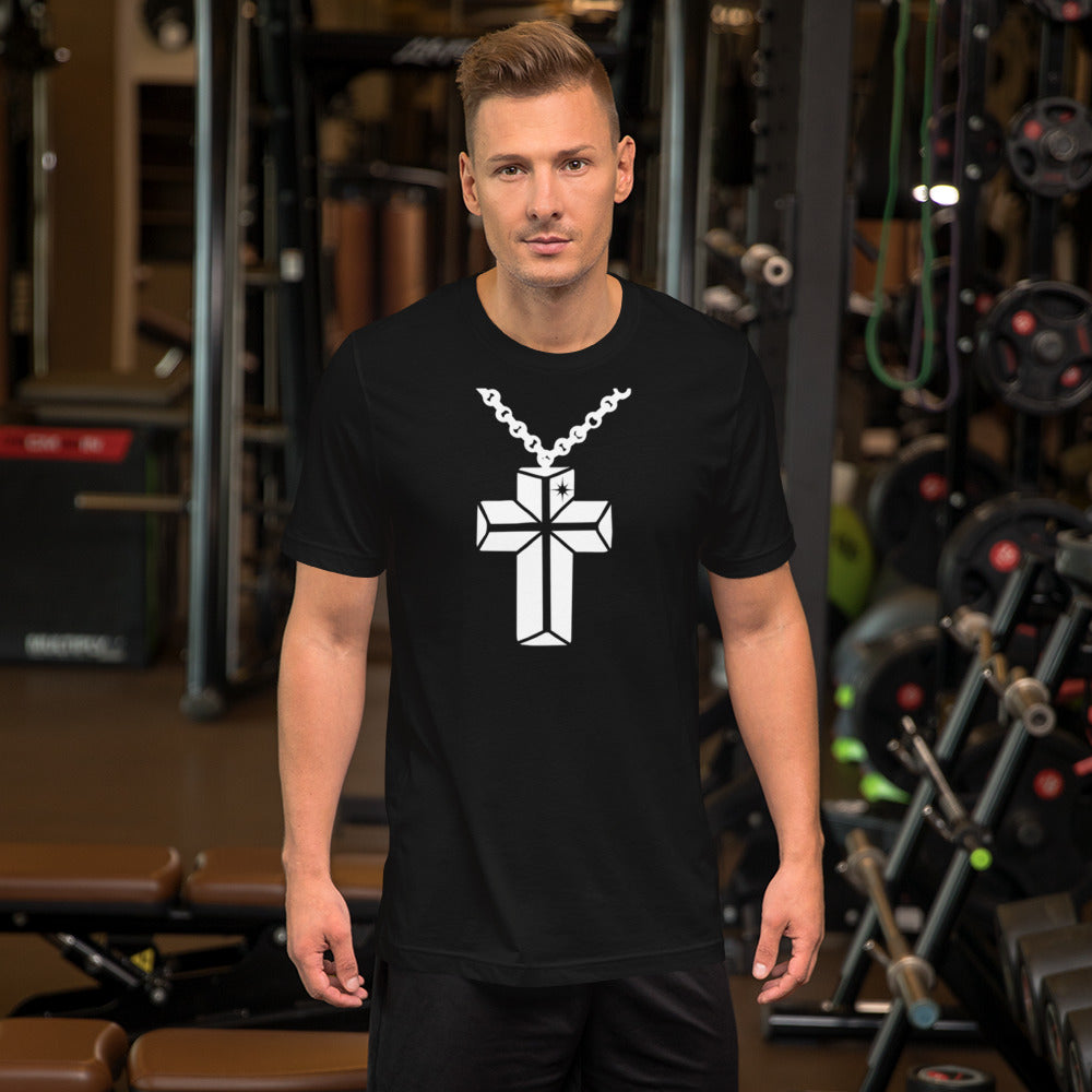 White Cross With Chain Unisex T-Shirt