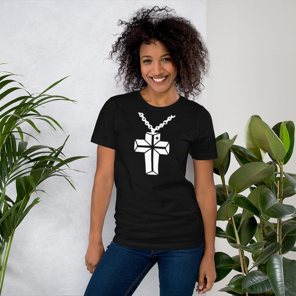 White Cross With Chain Unisex T-Shirt