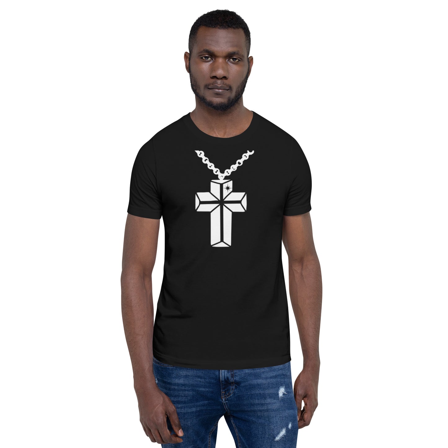 White Cross With Chain Unisex T-Shirt