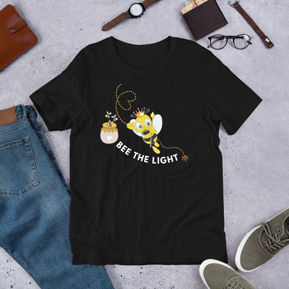 Bee The Light Queen Bee Unisex T-Shirt, Faith-based T-Shirts, Religious T-Shirts, Jesus tees, Motivational Christian Shirts, Christian Apparel