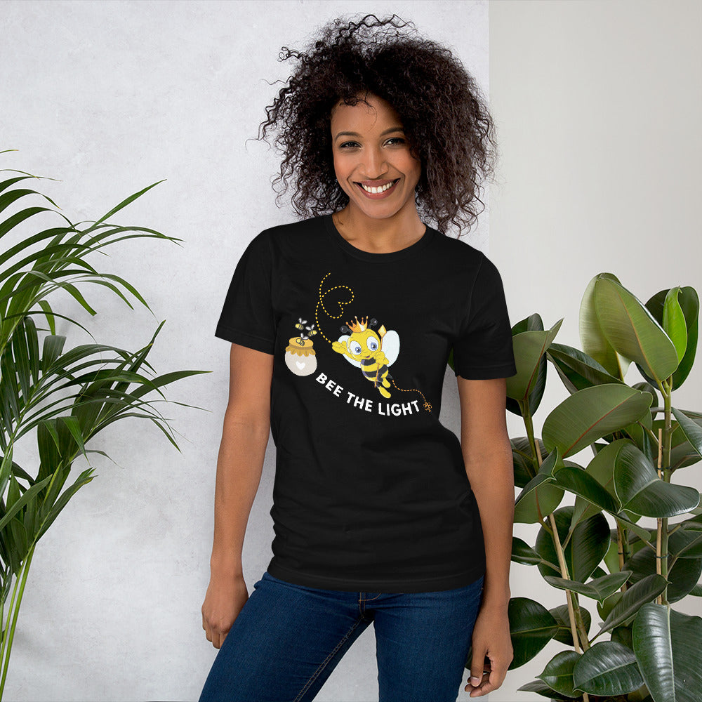 Bee The Light Queen Bee Unisex T-Shirt, Faith-based T-Shirts, Religious T-Shirts, Jesus tees, Motivational Christian Shirts, Christian Apparel