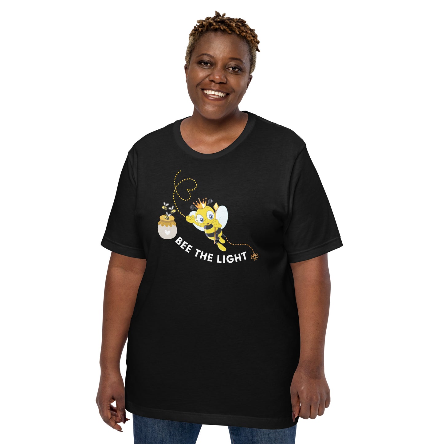 Bee The Light Queen Bee Unisex T-Shirt, Faith-based T-Shirts, Religious T-Shirts, Jesus tees, Motivational Christian Shirts, Christian Apparel