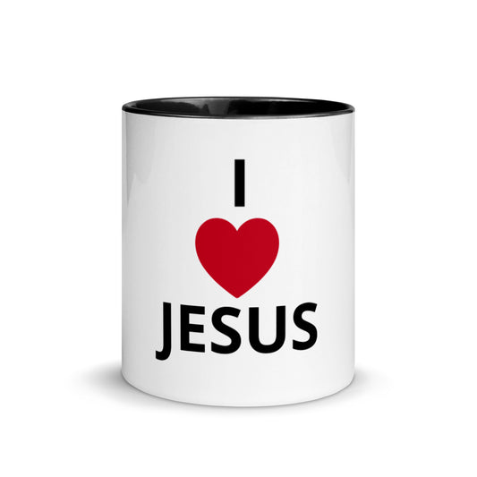 I Love Jesus White Ceramic Mug with Color Inside