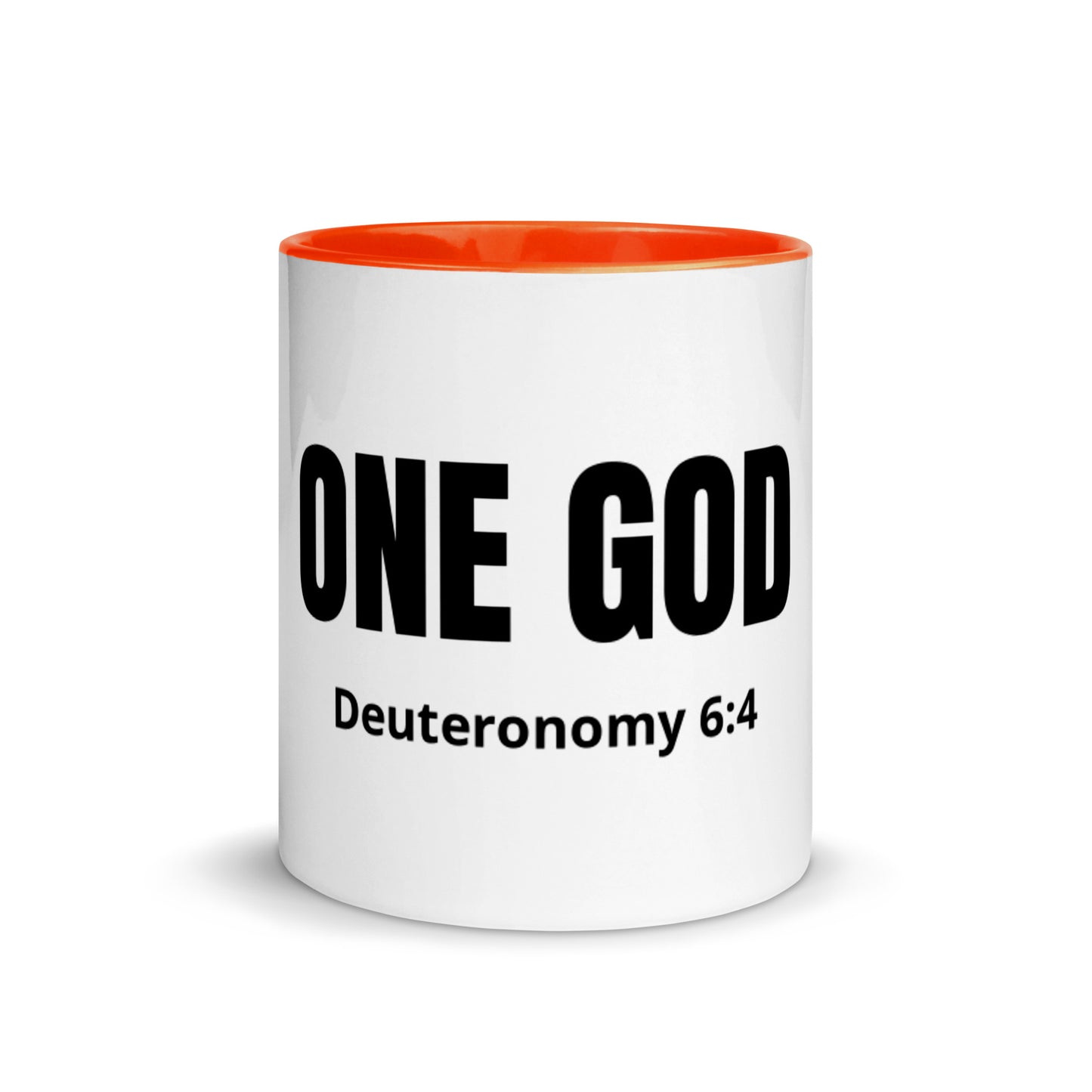One God White Ceramic Mug with Color Inside