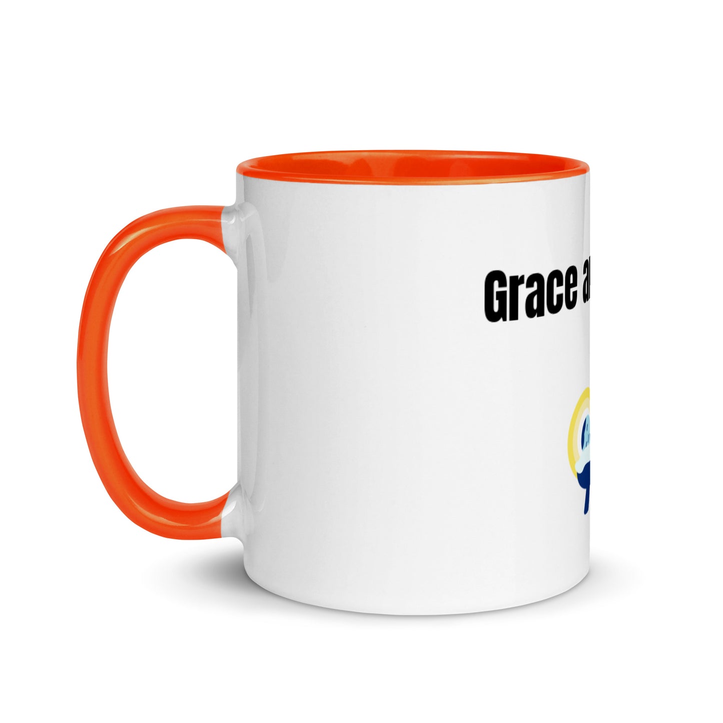 Grace And Mercy White Ceramic Mug with Color Inside