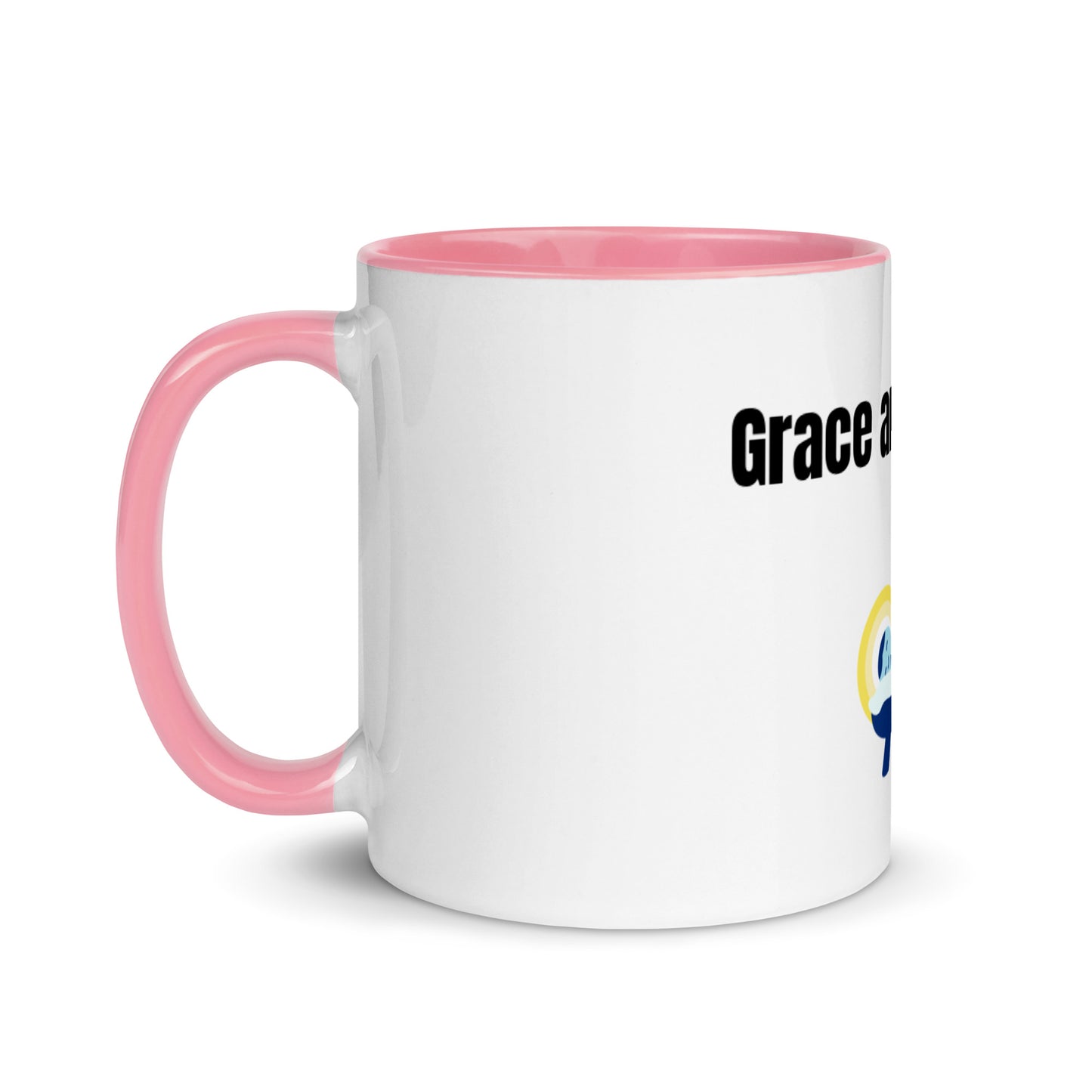 Grace And Mercy White Ceramic Mug with Color Inside