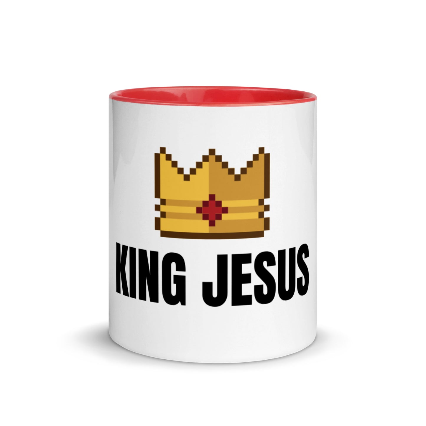 King Jesus White Ceramic Mug with Color Inside
